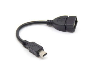 Перехідник MiniUSB - USB з кабелем 10 см для автомагнітол
